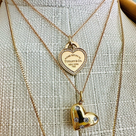 Tiffany & Co. Jewelry - NEW Tiffany Small Yellow Gold Small Heart with Diamonds ONLY